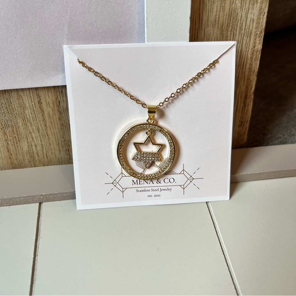 Stainless Steel Gold Star Pendant Necklace